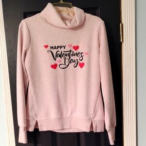 HAPPY VALENTINE'S DAY WOMEN'S TURTLENECK SWEATSHIRT SIZE MEDIUM